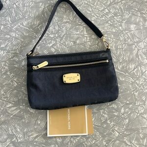 Michael Kors Wristlet Wallet Blue Logo